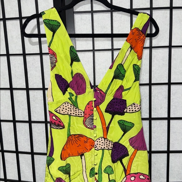 ✨ Farm Rio Lime Mushrooms Midi Dress – Size XS ✨ - Picture 4 of 9